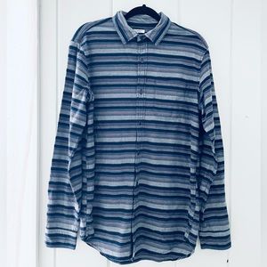 Gap Blue Striped Casual Button Down / Medium Tall